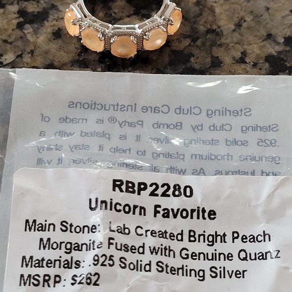 Bomb Party RBP2280 Unicorn Favorite .925 Solid Sterling Silver Sz 5 - Picture 5 of 5